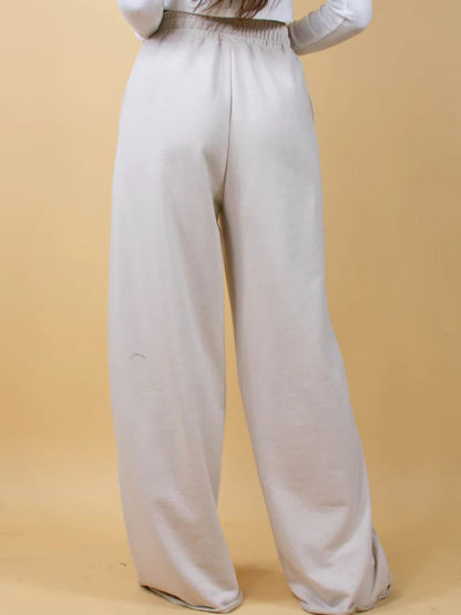 Elastic Waist Wide Leg Pants