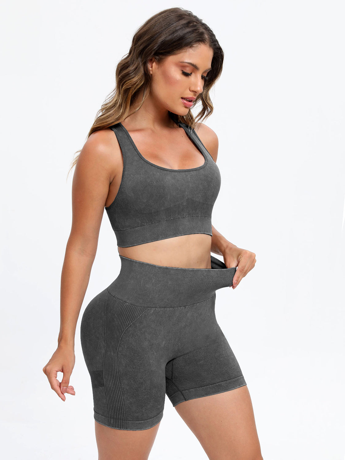 Scoop Neck Wide Strap Top and Shorts Active Set