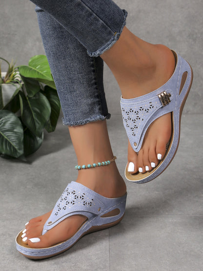 Cutout Toe Post PVC Sandals