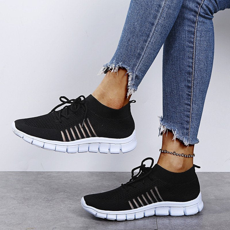 Breathable Mesh Lace Up Sneakers